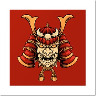 Awesome Demon Samurai Illustration Posters and Art